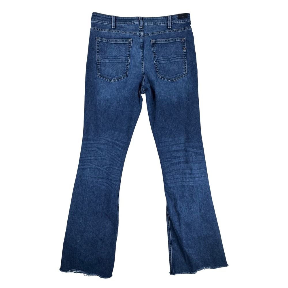 Ariat High Rise Flare Jeans‎ Premium Italian Denim Medium Wash Raw Hem 33L - Picture 16 of 16